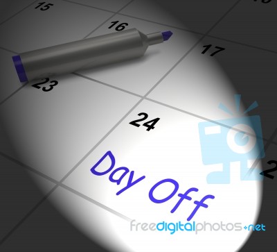 Day Off Calendar Displays Work Leave And Holiday Stock Image