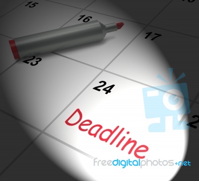 Deadline Calendar Displays Due Date And Cutoff Stock Image