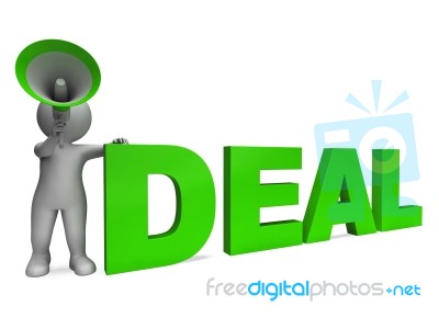 Deal Character Shows Deals Agreement Contract Or Dealing Stock Image