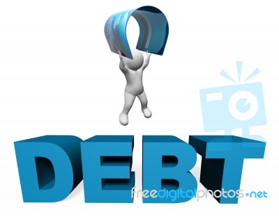 Debt Credit Card Means Financial Obligation And Arrears 3d Rende… Stock Image