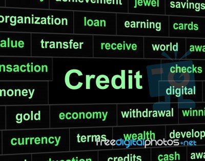 Debts Credit Means Debit Card And Bankcard Stock Image