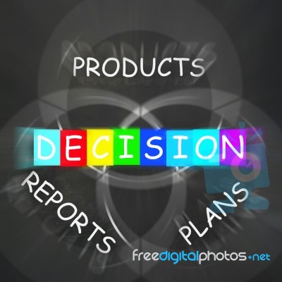 Deciding Displays Decision On Plans Reports And Products Stock Image