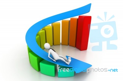 Declining Business Graph Stock Image