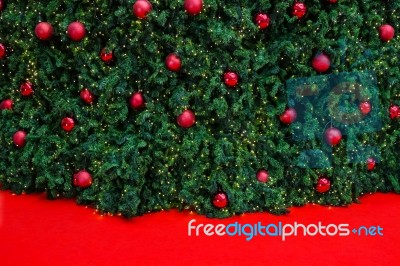 Decorated Christmas Tree With Electric Light And Christmas Balls… Stock Photo