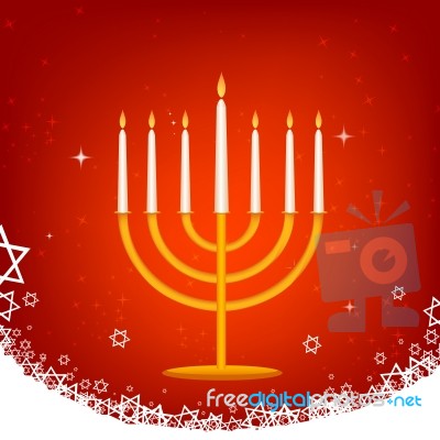 Decorated Hanukkah Card Stock Image