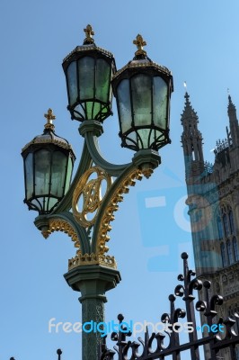 Decorative Lamp On Westminster Bridge Stock Photo