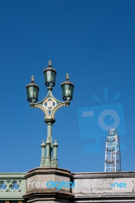 Decorative Lamp On Westminster Bridge Stock Photo
