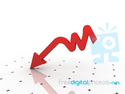 Decreasing Arrow Graph Stock Image