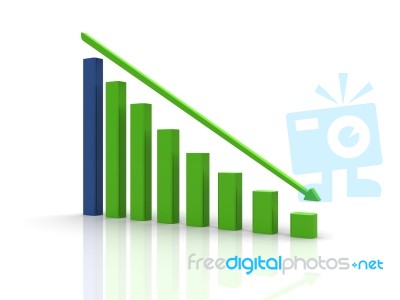 Decreasing Bar Chart Stock Image