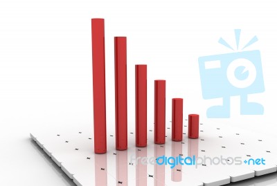 Decreasing Diagram In 3d Stock Image