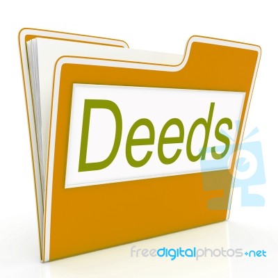 Deed File Means Files Folder And Folders Stock Image