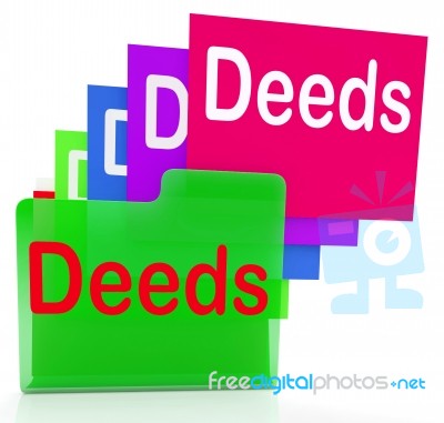 Deeds Files Indicates Document Ownership And Title Stock Image