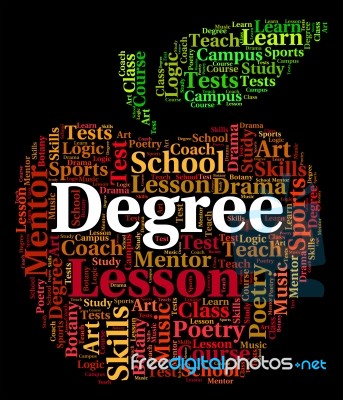 Degree Word Shows Degrees Associates And Master's Stock Image