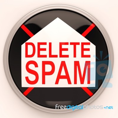 Delete Spam Shows Removing Unwanted Junk Email Stock Image