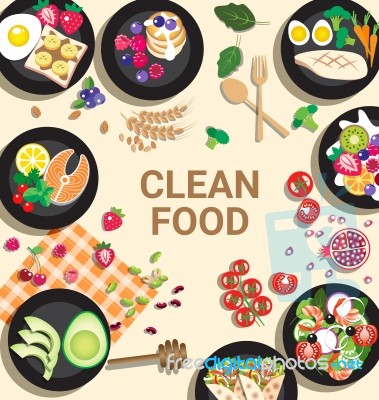 Delicious Clean Food Menu For Healthy Concept Stock Image