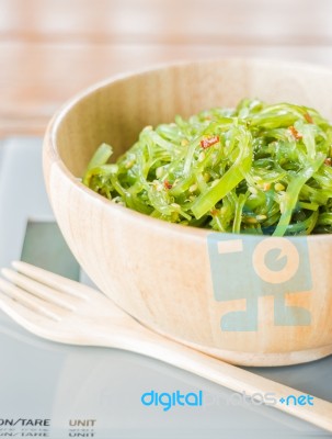Delicious Fresh Seaweed Spicy Salad Stock Photo