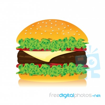 Delicious Hamburger For Lunch Stock Image