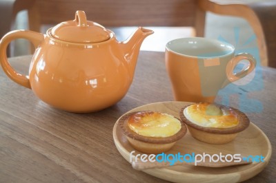 Delicious Mini Cheese Tart Dessert Stock Photo