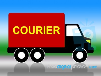 Delivery Courier Indicates Trucking Postage And Vehicle Stock Image