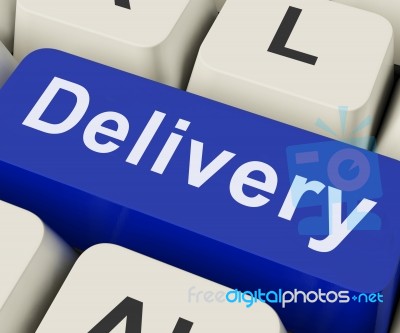 Delivery Key Means Distribution Or Transmission
 Stock Image