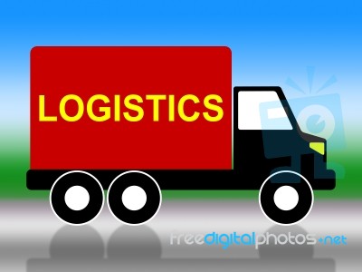 Delivery Truck Means Coordinate Courier And Organized Stock Image