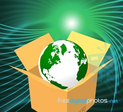 Delivery World Indicates Sending Global And Post Stock Image