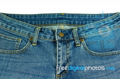 Denim Jeans Isolated On White Stock Photo
