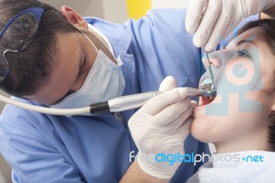 Dental Cleaning Close-up Stock Photo