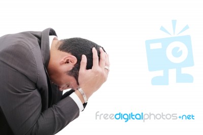 Depressed Business Man Stock Photo