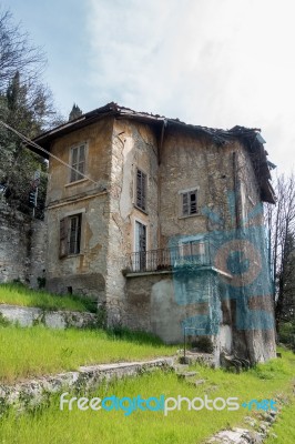 Derelict Building In Bergamo Stock Photo
