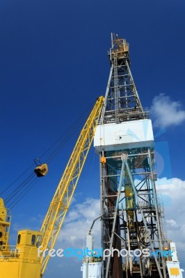 Derrick Of Offshore Drill Rig Stock Photo