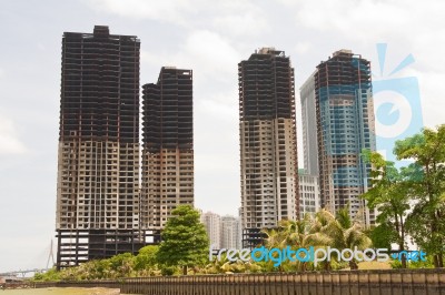 Deserted Buildings In Bangkok, Thailand Stock Photo