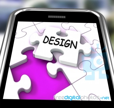 Design Smartphone Means Online Designing And Planning Stock Image