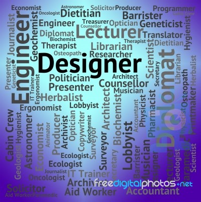 Designer Job Indicating Position Employment And Recruitment Stock Image