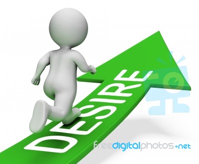Desire Arrow Represents Yearning Hopes 3d Rendering Stock Image