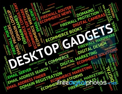 Desktop Gadgets Represents Mod Con And Appliance Stock Image