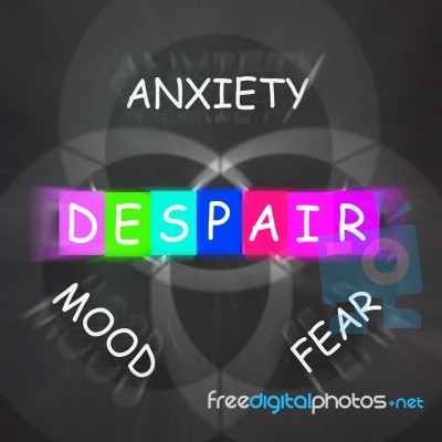 Despair Displays A Mood Of Fear And Anxiety Stock Image
