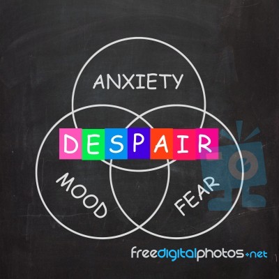 Despair Indicates A Mood Of Fear And Anxiety Stock Image