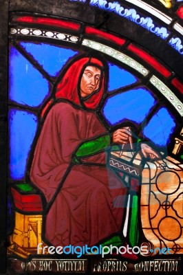 Detail From Part Of A Stained Glass Window At Ely Cathedral Stock Photo