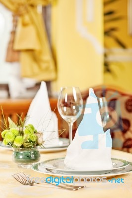 Detail Of A Nicely Arranged Table Stock Photo
