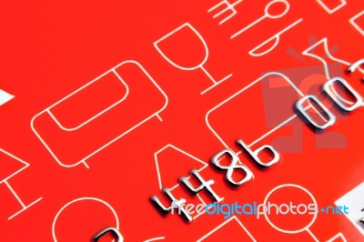 Detail Of Red Credit Card Stock Photo