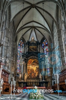 Detail View Of St Stephans Cathedral In Vienna Stock Photo