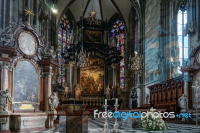 Detail View Of St Stephans Cathedral In Vienna Stock Photo