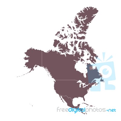 Detailed Map Of North America Continent Stock Image