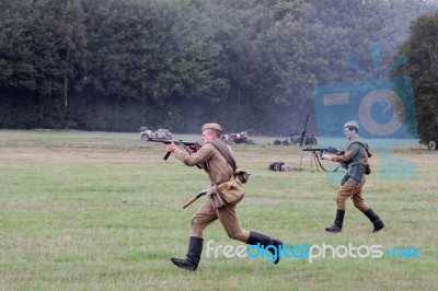 Detling, Kent/uk - August 29 : Men In Costume At The Military Od… Stock Photo