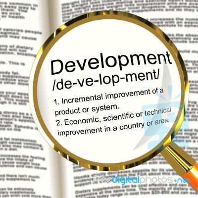 Development Definition Magnifier Stock Image