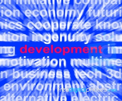 Development Word Means Evolution Growth And Improvement Stock Image