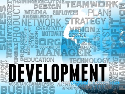 Development Words Represent Success Evolution And Progress Stock Image