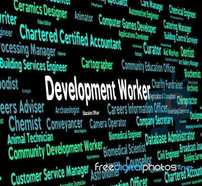Development Worker Indicating Working Woman And Regeneration Stock Image