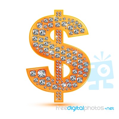 Diamond Dollar Sign Stock Image